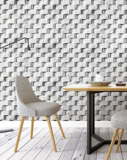 Papel de Parede Essencial Ess1059 B Tijolinho Cinza - 53cm x 10M