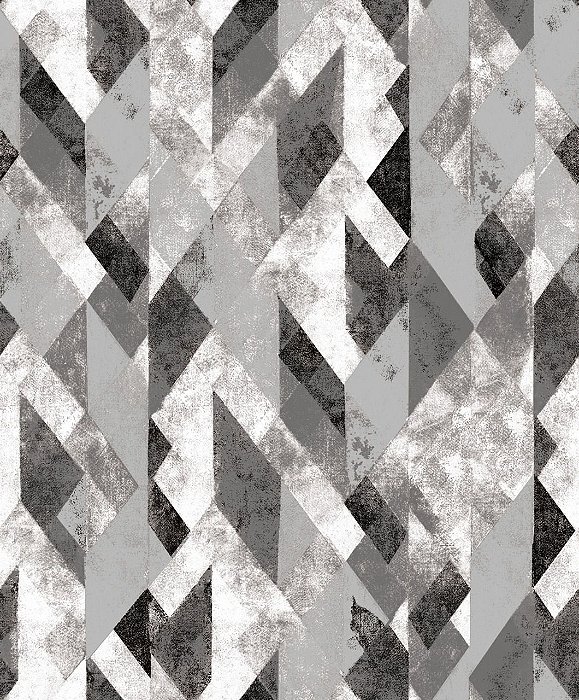 Papel de Parede Essencial Ess1044 Geometrico Grafite /Branco - 53cm x 10M