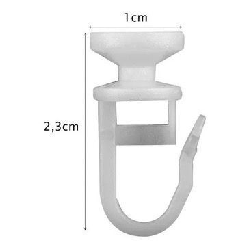 KIT 100 Deslizantes Click Clips Para Cortina de Trilho Suísso Max