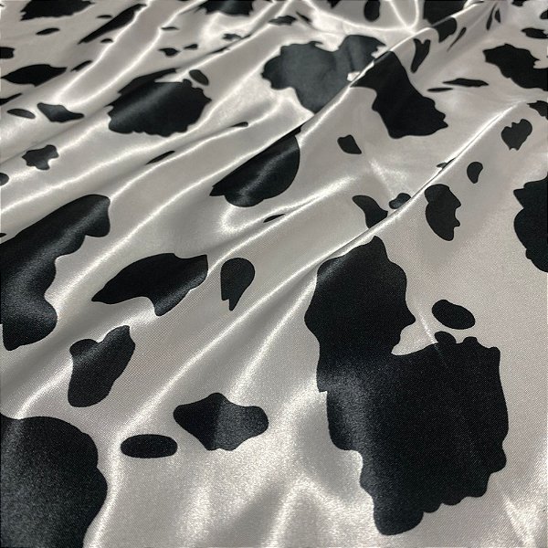 Tecido Cetim Estampado Vaquinha 1,40m Artesanatos