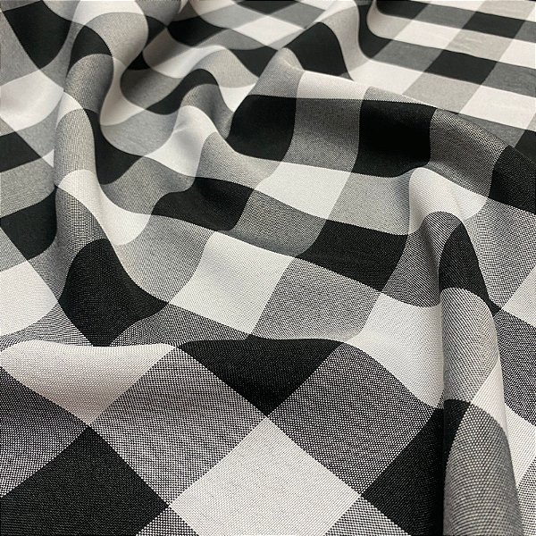 Tecido Oxford Xadrez Preto e Branco Poliéster 1,40m Decoração e Toalhas de Mesa