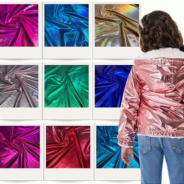 Tecido Vinil Holográfico - 1,50m Para Roupas Femininas Figurinos e Fantasias