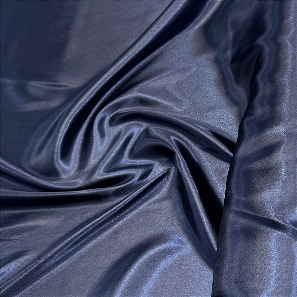 Cetim Azul Marinho Charmousse 1,40x1,00m Para Roupas e Decorações