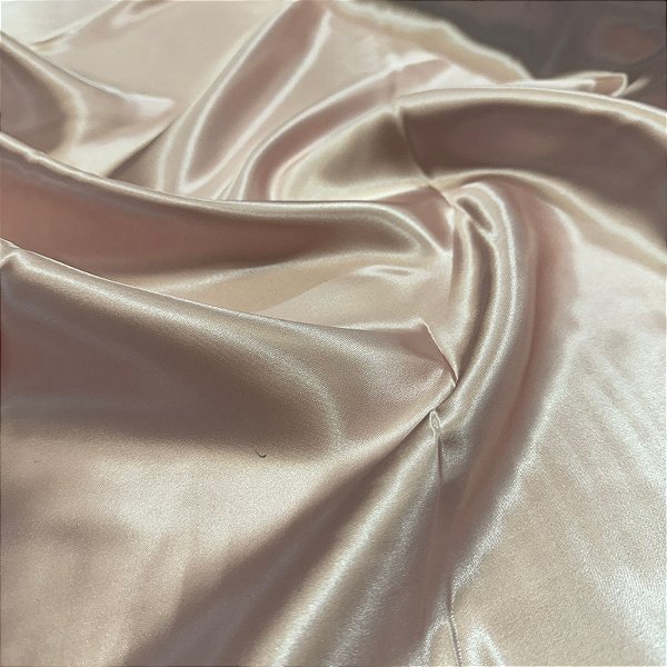 Cetim Liso Rosa Nude Charmousse 1,40x1,00m Para Roupas e Decorações
