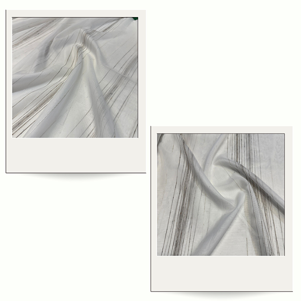 Tecido Voil Trabalhado Listrado Branco Ilhéus 3,00x1,00m Para Cortinas