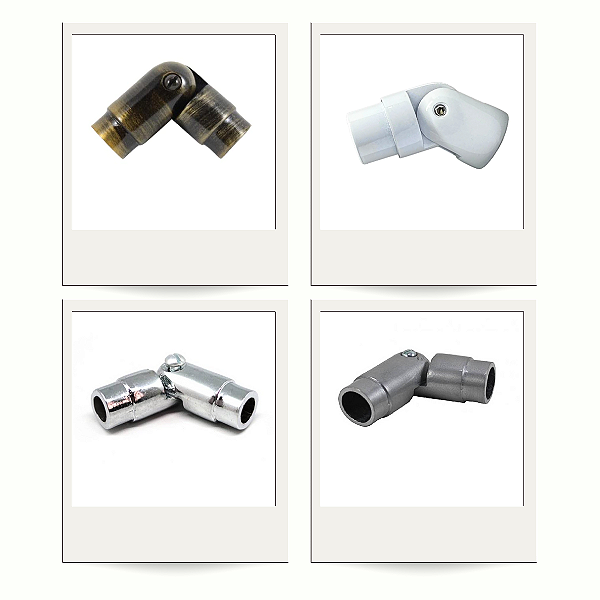 Cotovelo Articulado Para Varão De Cortina Grosso 28mm Decoração Casa