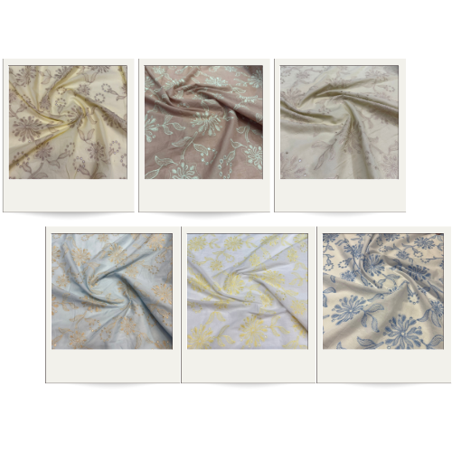Tecido Lese Bordada Estampa Floral Bicolor Nina 1,35m 100% Algodão Laise