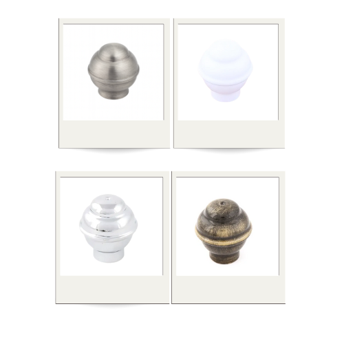 Kit 2 Ponteiras Para Cortina Bola Oca 19mm (varão fino) Decoração Casa e Sala