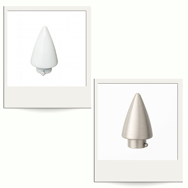 KIT 2 Ponteira de Cortina Cone 19mm Decoração Casa Sala
