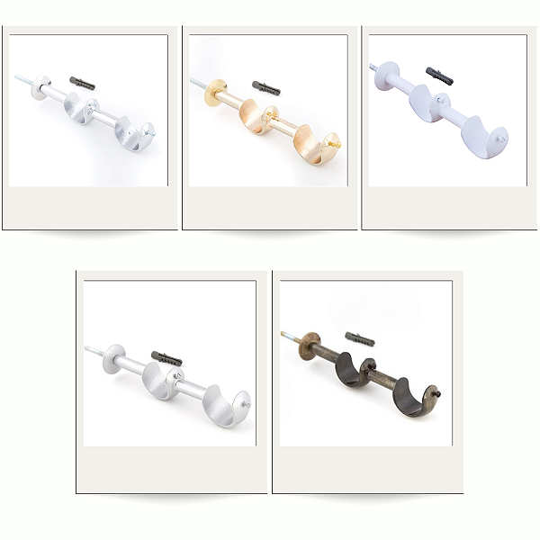 Suporte Duplo Para Varão de Cortina 28x28mm de Alumínio Decorativo