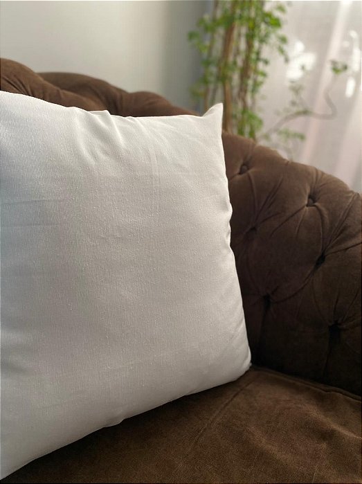 Capa de Almofada Off White Seda Pura 45x45cm Decoração