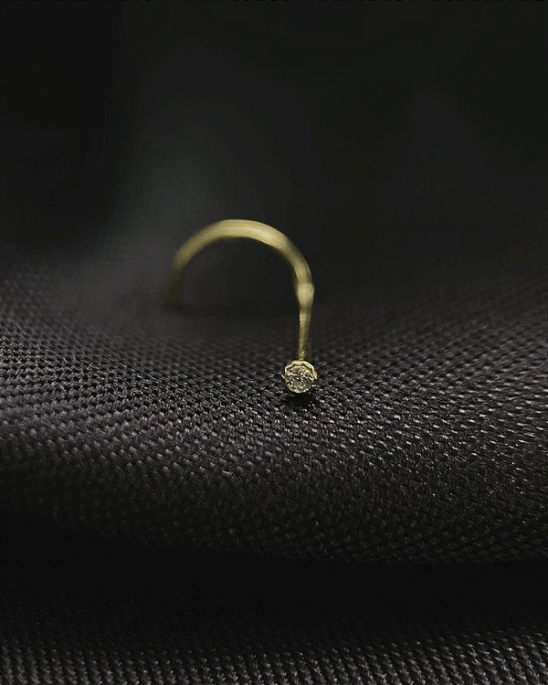 Piercing Nostril com Cristal Mini - Ouro 18k