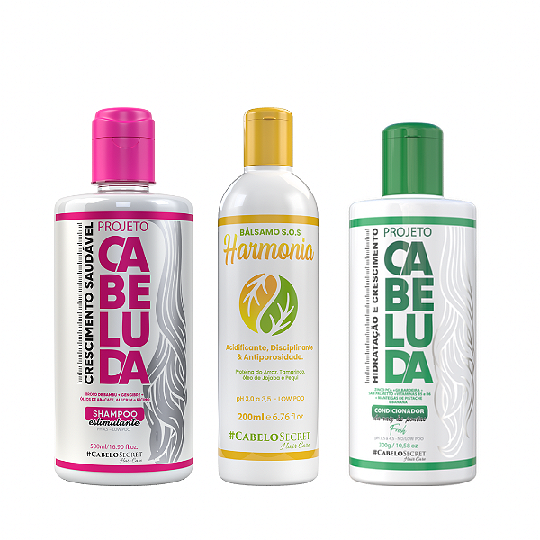 Shampoo e condicionador Projeto Cabeluda + SOS Harmonia