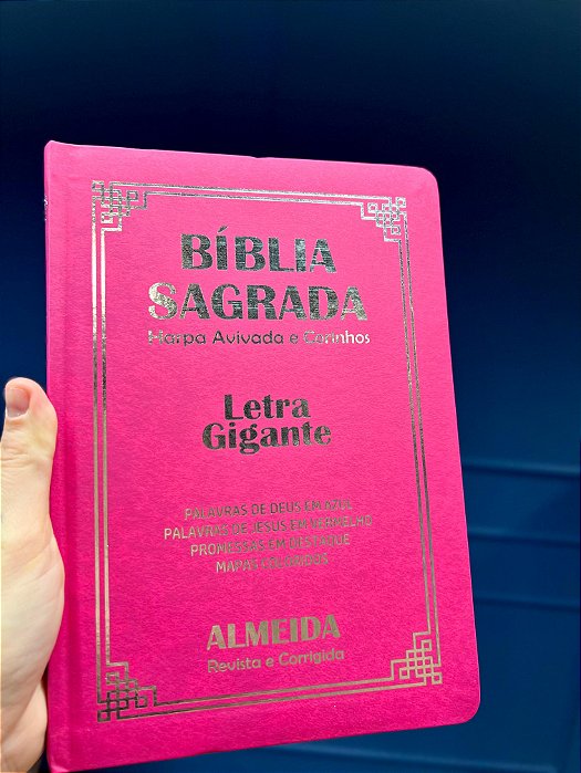 Biblia Feminina Letra Gigante | Harpa & Corinhos | Rc | Luxo Pink