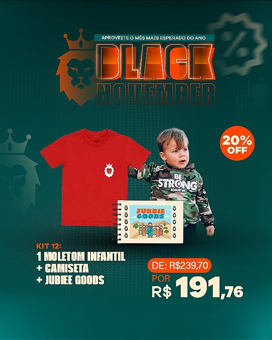 Kit 12 - Moletom Infantil + Camiseta Infantil + Jubbie Goods