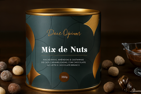 Lata Mix 350g - macadâmias, castanhas de caju e amêndoas