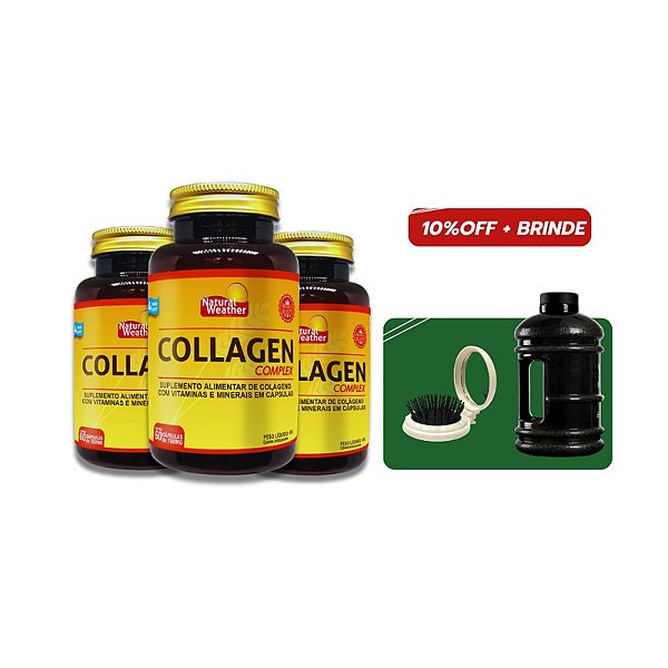 Collagen Complex - Colágeno Hidrolizado com Vitaminas e Minerais - Kit com 3 Unidades | Natural Weather