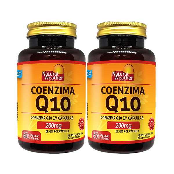 Coenzima Q10 Natural Weather – 200 mg por Porção – Kit com 2 Unidades