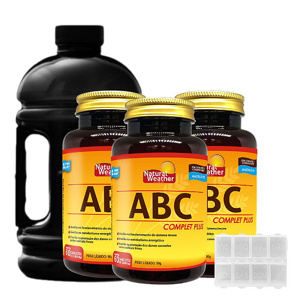 Polivitamínico - Abc Complet Plus - Compre 3 Unidades Ganhe um Porta Comprimido + Galão 2,2L