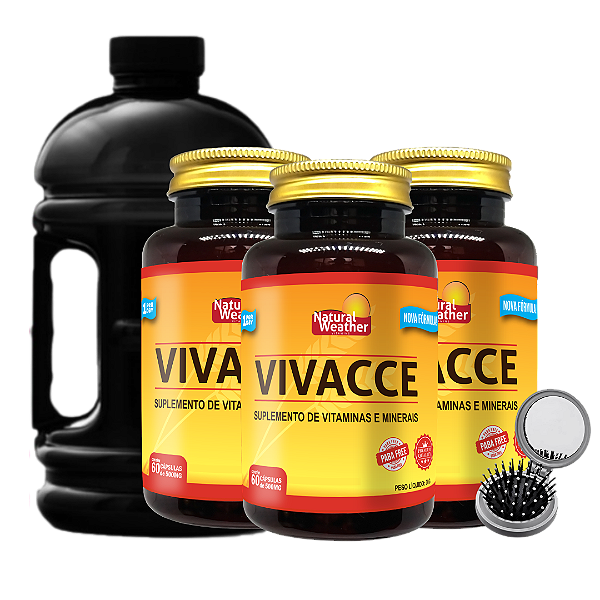 Vivacce Natural Weather - Pele, Cabelo e Unha - Compre 3 Unidades Ganhe um Escova De Cabelo + Galão 2,2L