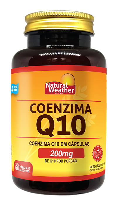 Coenzima Q10 200 Mg Por Porção -  Natural Weather – 60 Cápsulas