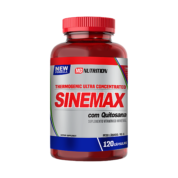 Sinemax Termogênico sem cafeína com Quitosana - 120 Cápsulas | MD Nutrition