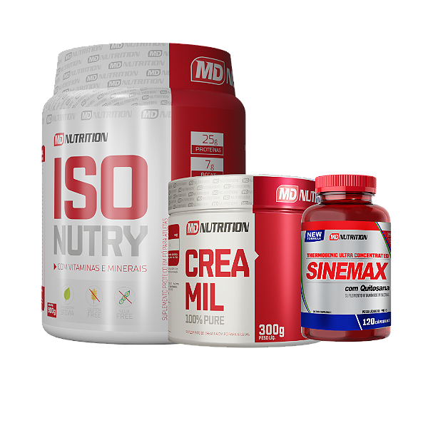 Kit Força e Recuperação – Creatina, Proteína Isolada e Termogênese | MD Nutrition