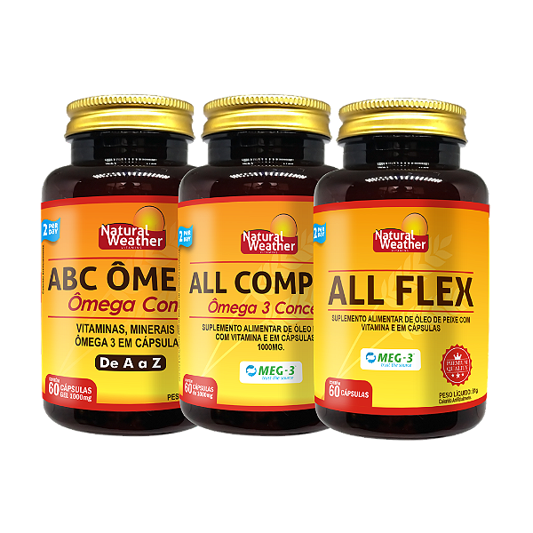 Kit Ômegas Essenciais – Vitaminas, Memória e Articulações | Linha Óleos