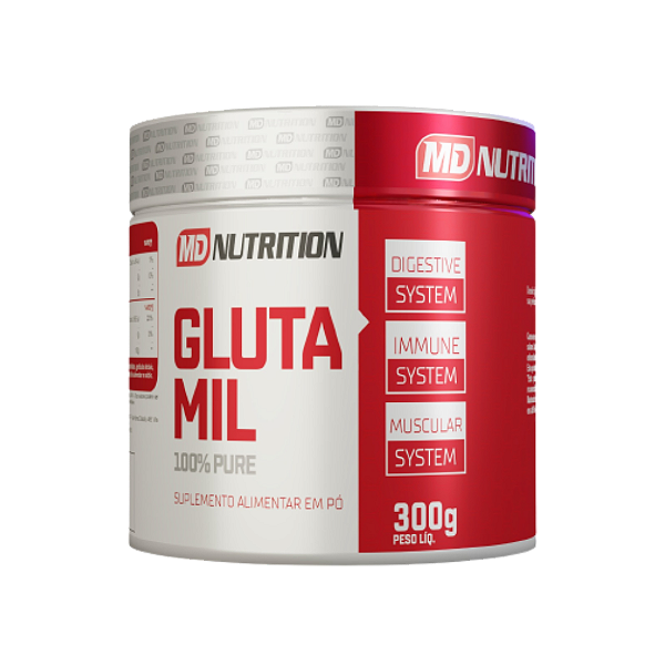 Glutamil MD Nutrition – Glutamina em Pó 300g | Suporte Intestinal e Imunológico
