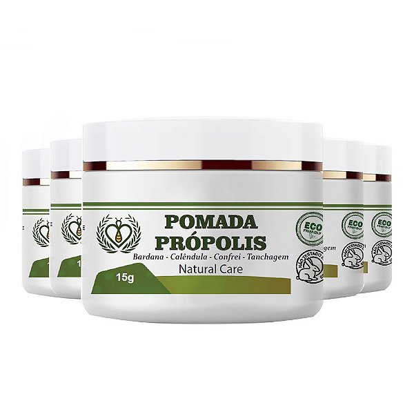 Kit 05 Pomada de Própolis 15g HerboMel Natural