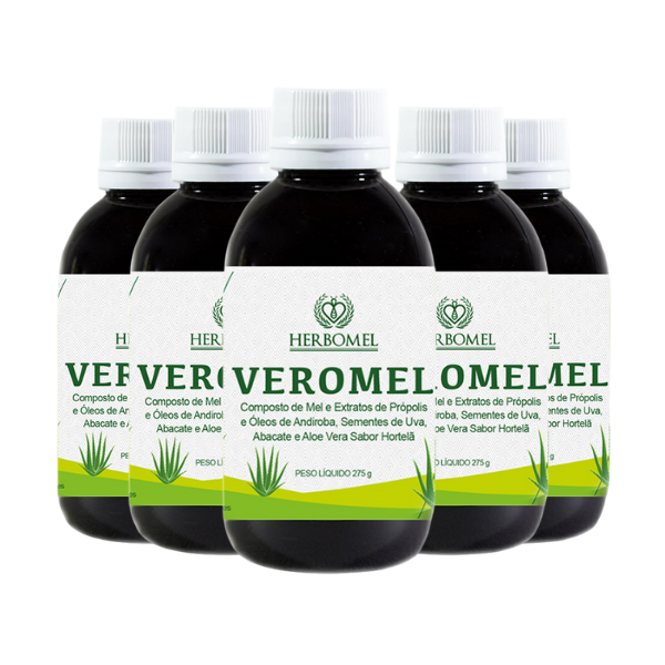 Kit 05 unidades Veromel 275g HerboMel Natural