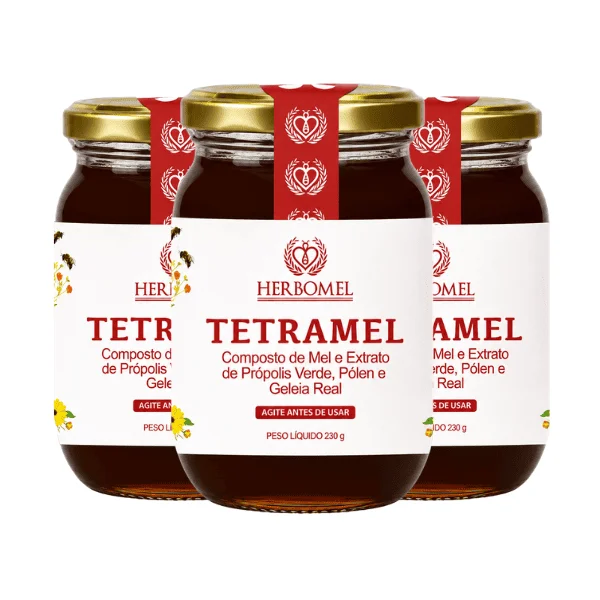 Kit 3 Unidades Tetramel 230g HerboMel Natural