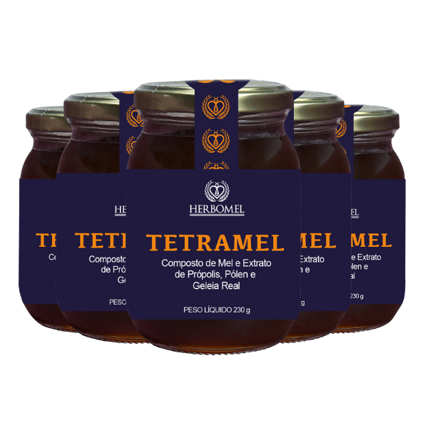 Kit 05 Unidades Tetramel 230g HerboMel Natural
