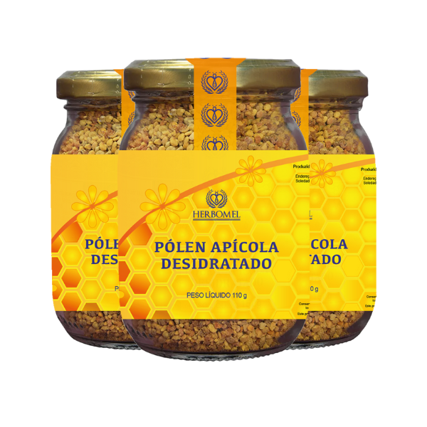 Kit 03 Unidades Pólen Apícola Desidratado 110g HerboMel Natural