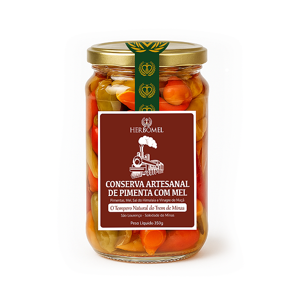 Pimenta em Conserva Artesanal 350g HerboMel Natural | LANÇAMENTO