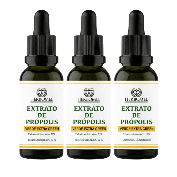 Kit 3 Extrato de Própolis Verde 30ml HerboMel Natural