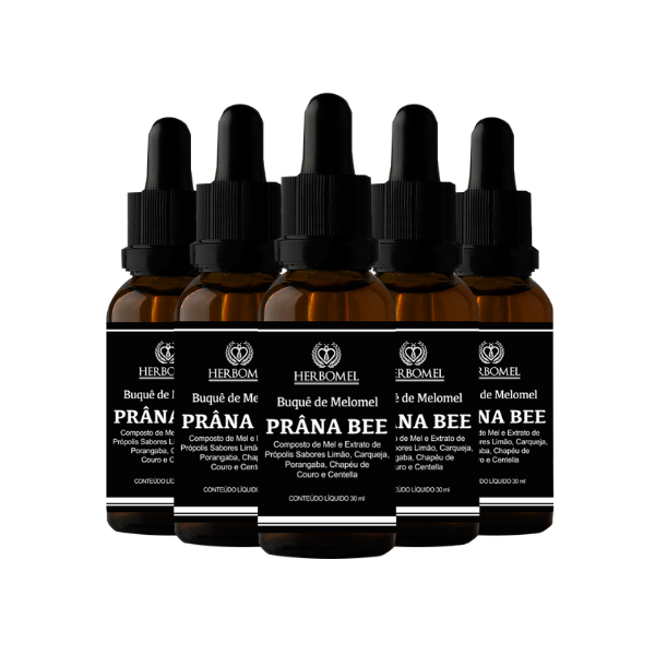Kit 05 Melomel Prana Bee Emagresim 30ml HerboMel Natural