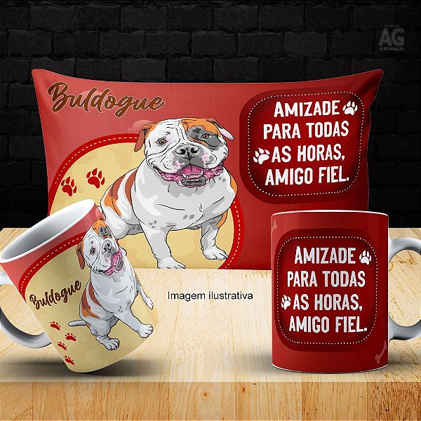KIT ALMOFADA E CANECA PORCELANA  PET 20X30cm