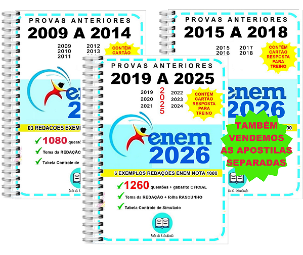 Enem Provas 2009 a 2025 Gabarito OFICIAL