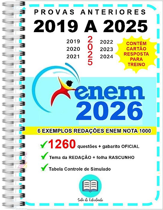 Enem Provas 2019 a 2025 Gabarito OFICIAL
