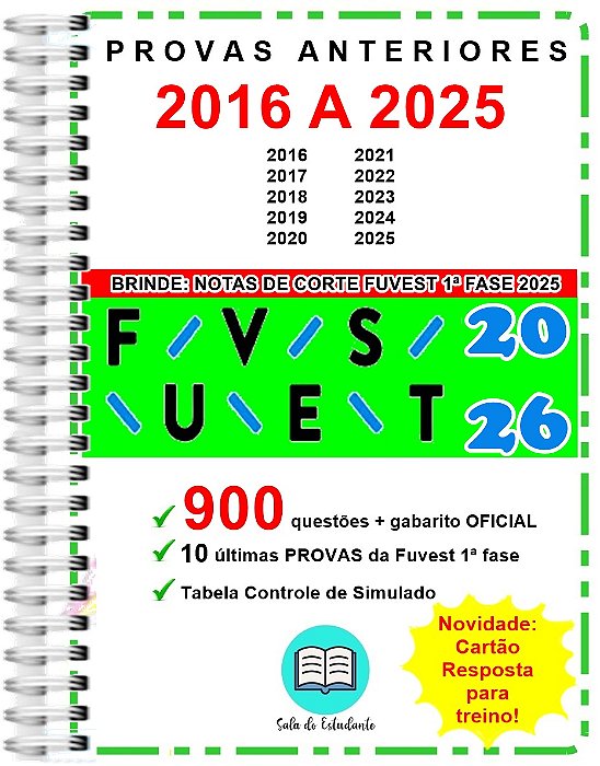Fuvest 1ª Fase Provas 2015 a 2024 Gabarito Oficial