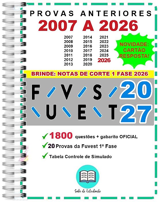 Fuvest 1ª Fase Provas 2007 a 2026 Gabarito Oficial