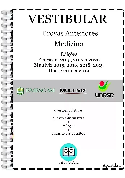 Vestibular Medicina Espírito Santo Umescam Unesc Multivix + Gabarito Oficial