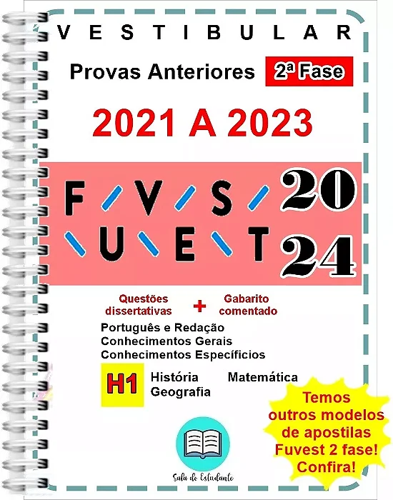 Fuvest 2 Fase Humanas 2021 A 2023 + Gabarito Comentado