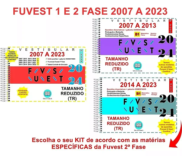 Tr Fuvest 1 E 2 Fase 2007 A 2023 Bio + Gabarito Comentado