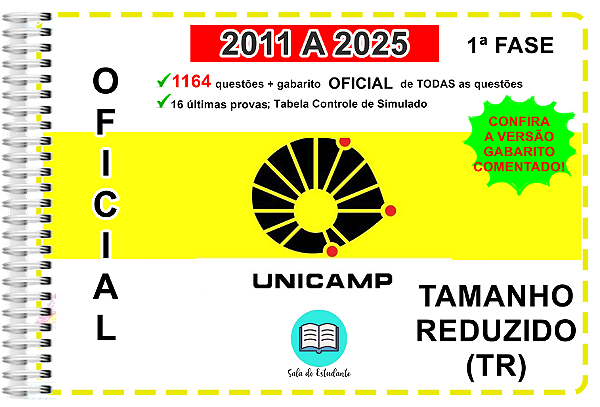 Unicamp TR Provas 1º Fase 2011 A 2025 Gabarito Oficial