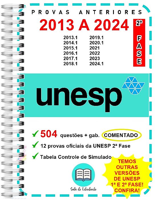 Unesp 2 Fase Provas 2013 A 2024 Gabarito Comentado