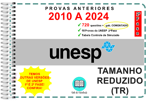 TR Unesp 2 Fase Provas 2010 A 2024 Gabarito Comentado