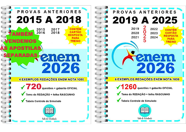 Enem Provas 2015 a 2025 Gabarito OFICIAL