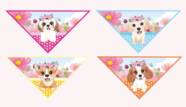 BANDANAS - MEME / FLORKS . 10 UNIDADES - Fabrika Pet - laços e acessórios  para banho e tosa